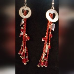 Red heart earrings